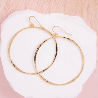 Splendid Iris Lightly Hammered Open Circle Earrings