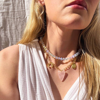 Coastal Stone Candy Beaded Necklace