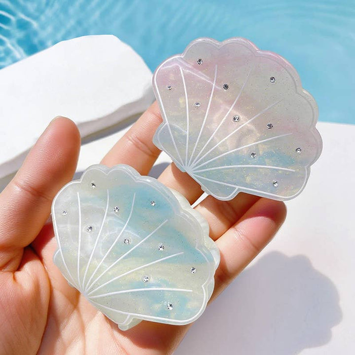 Sparkly Shell-Shaped Hair Claw, Beach Claw Clip