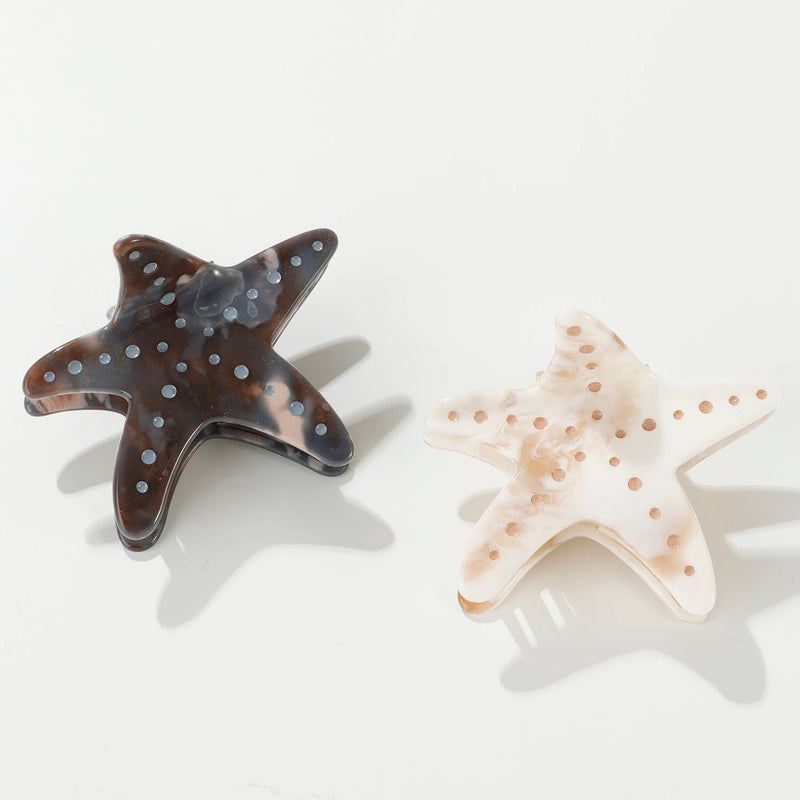 Calacatta Starfish | Medium Painted Starfish Claw Clip