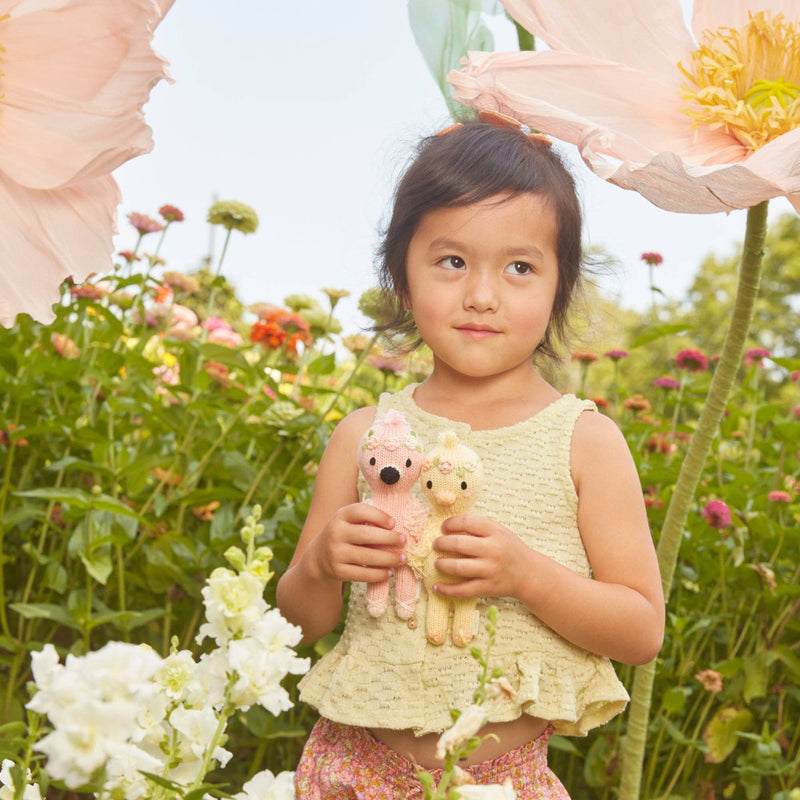 Cuddle+Kind Tiny Penelope the flamingo, gives 10 meals