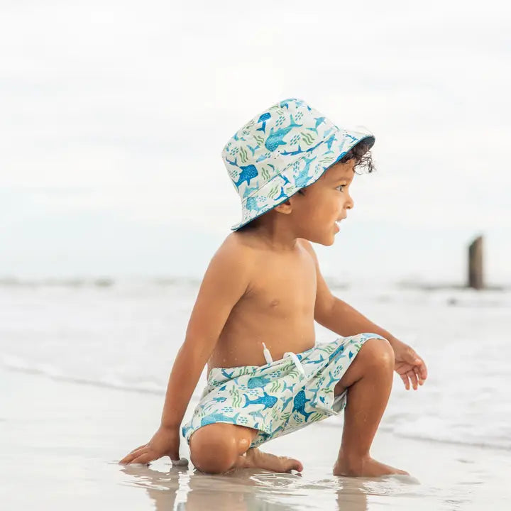Shark Friends Ocean Blue Reversible Kids Bucket Hat - Baby