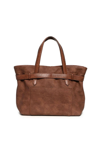 Geneva Medium Sueded Belted Tote Crossbody