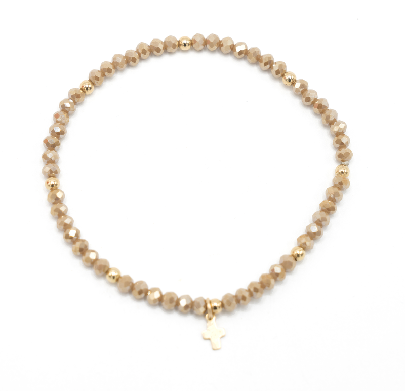 Erin Gray Luxe Cross Bracelet in CHAMPAGNE