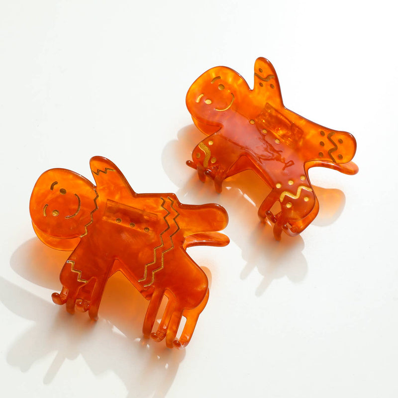 Gingerbread Man and Lady | Holiday Claw Clip