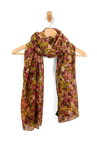 Neutral Floral Calico Scarf