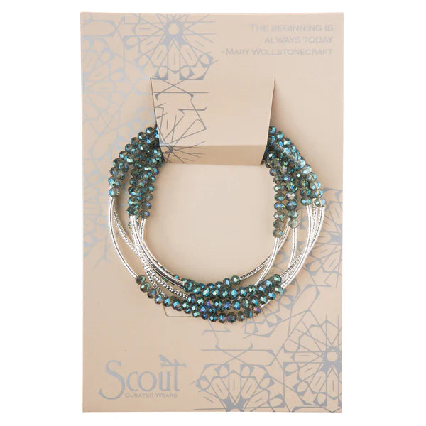 Stone Scout Wrap Necklace/Bracelet : Seabreeze/Silver