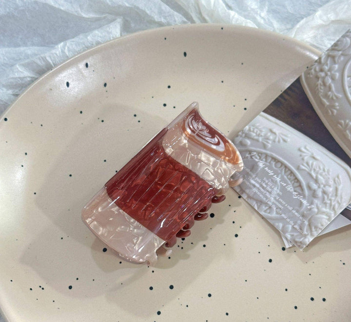 Simulation Coffee &amp; Croissant Hair Claw Clips