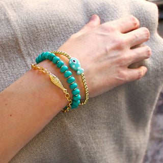 Turquoise Candy Stone Beaded Bracelet