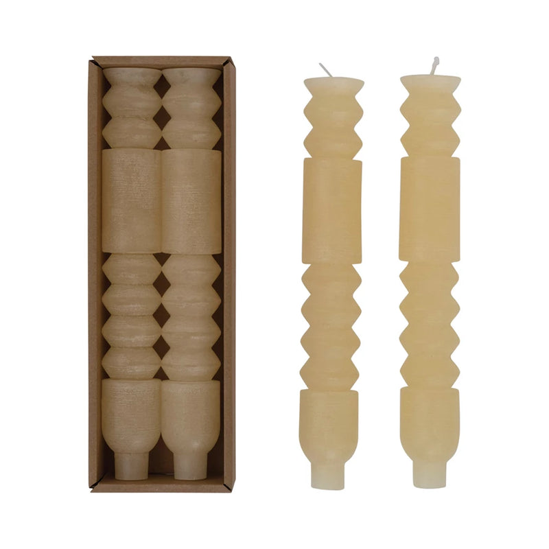 Unscented Totem Taper Candle Set of 2