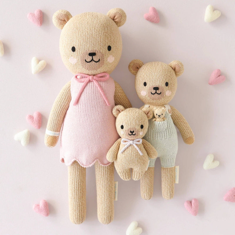 Cuddle+Kind Baby honey bear (lavender bow)