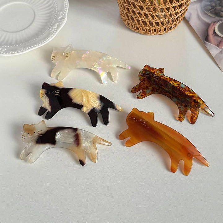 Playful Cat Hair Clips, Animal - Inspired Acetate Hair Claw