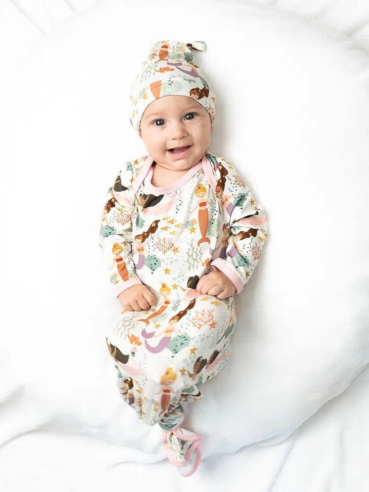 Emerson &amp; Friends Mermaid Newborn Gift Set - Making Waves, Bamboo Gown &amp; Hat G-905