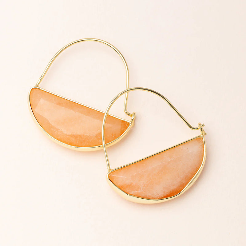 Scout Curated Wears - Stone Prism Hoop - Sunstone/Gold