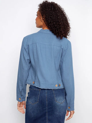 Charlie B Linen Blend Jacket - Denim