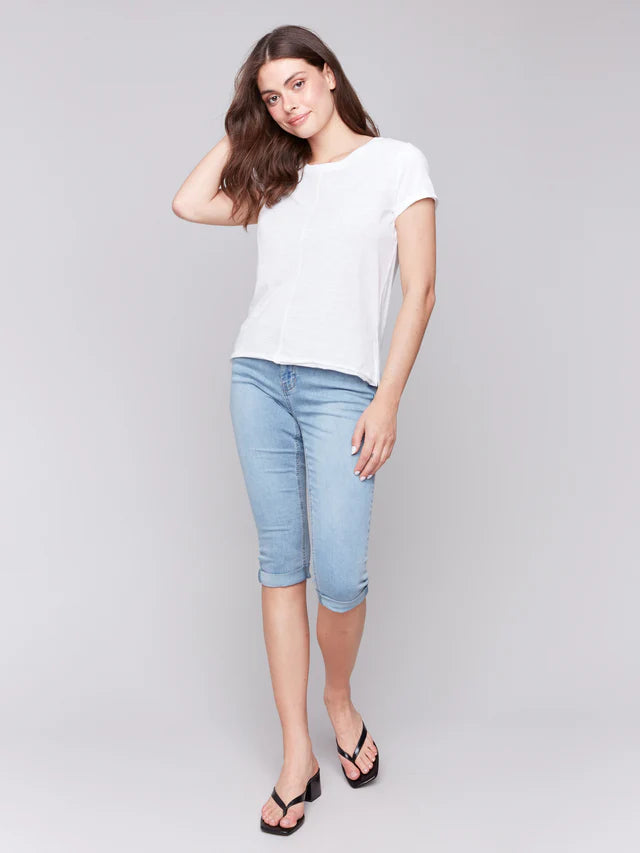 Charlie B Organic Cotton Slub T-Shirt - White