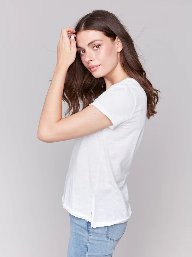Charlie B Organic Cotton Slub T-Shirt - White