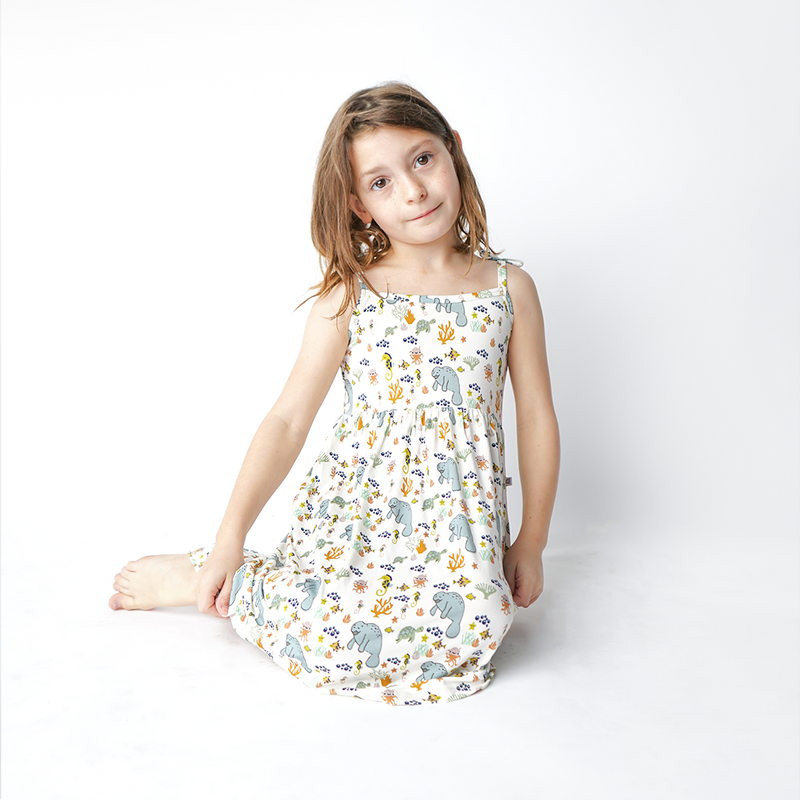 Manatee Summer Sundress Bamboo Kids Clothing