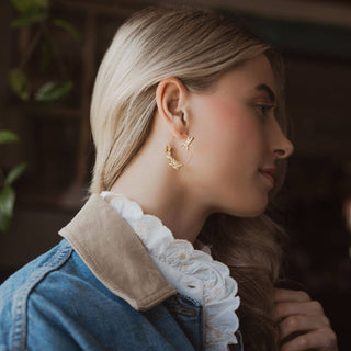 Scout Refined Icon Earring - Hummingbird Hoop/Gold