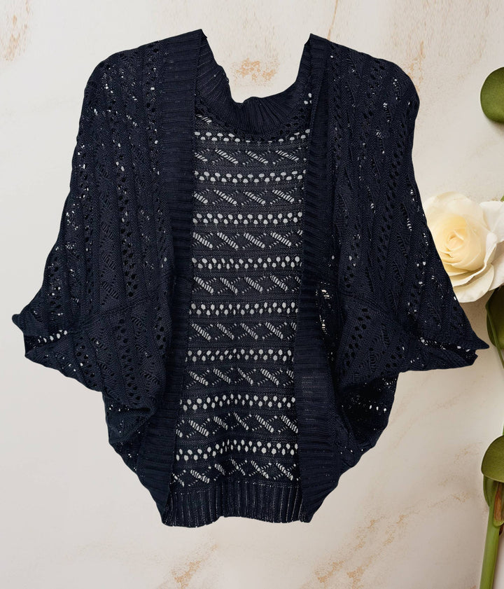 Two-Way Hollow Out Open-Front Sweater/Scarf
