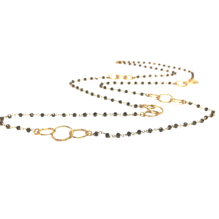Erin Gray 3 Hoops on Pyrite Necklace