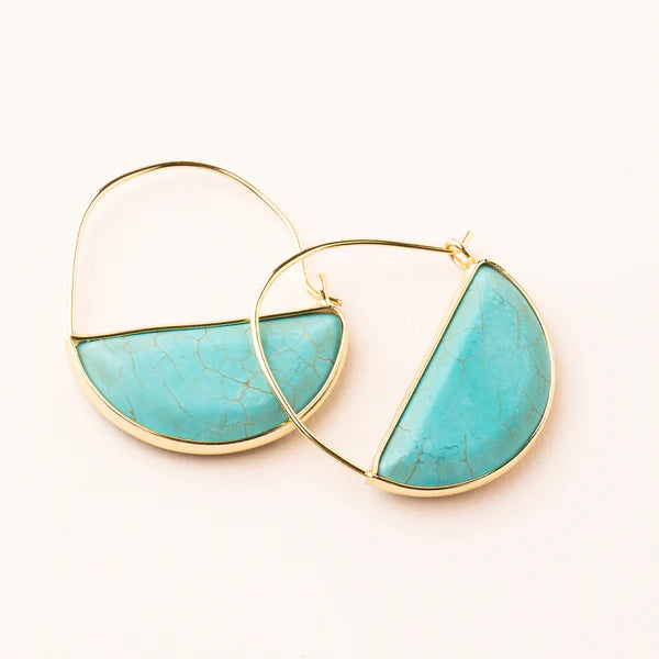 Scout Curated Wears - Stone Prism Hoop Earring - Turquoise/Gold