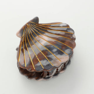 Calacatta Seashell | Hand Painted Seashell Claw Clip