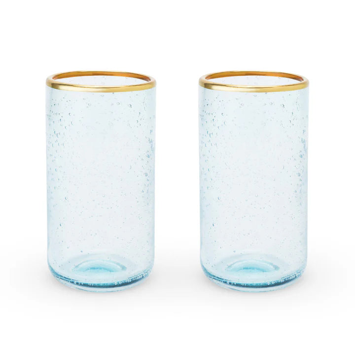 Aqua Bubble Glass Tumbler Set