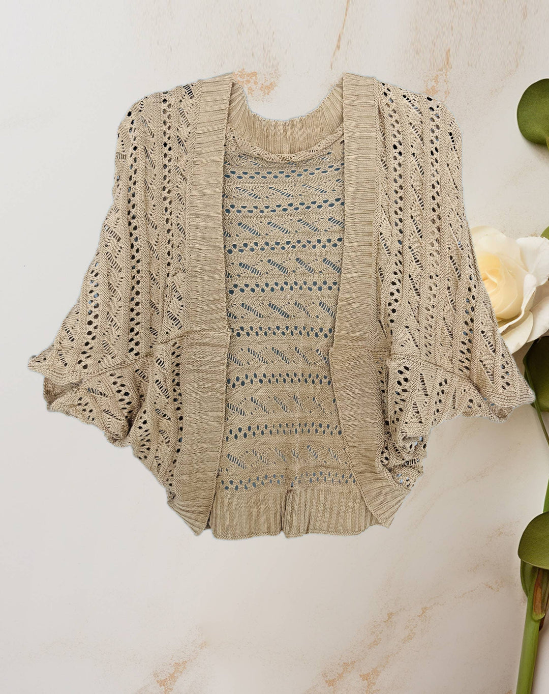 Two-Way Hollow Out Open-Front Sweater/Scarf