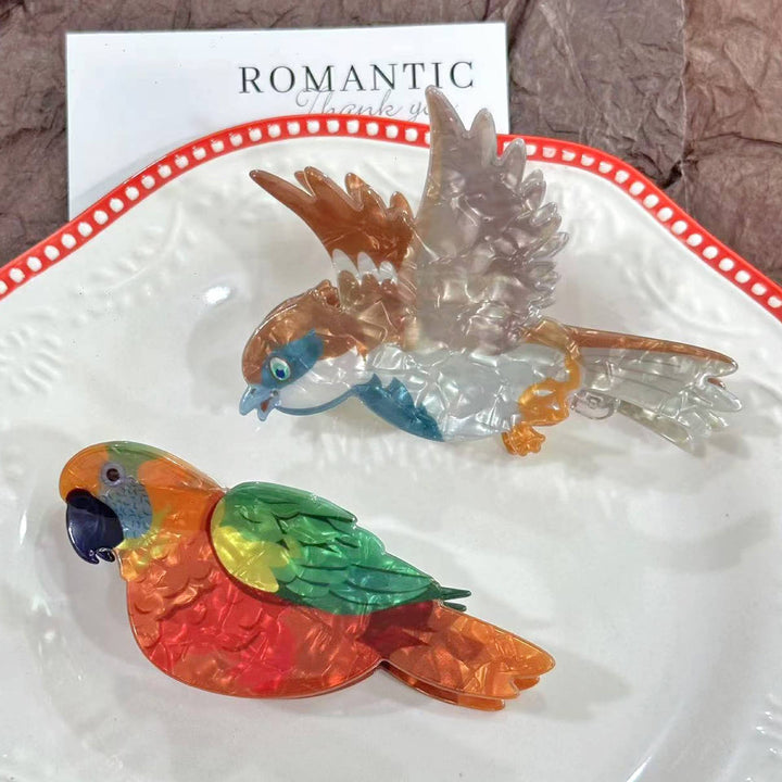 Sparrow Parrot Hair Clip, Acrylic Bird Claw Clip