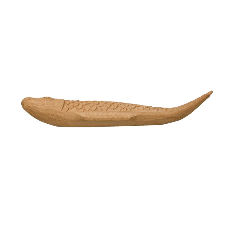 Hand-Carved Wood Fish, Natural