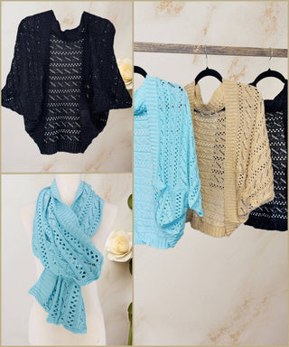 Two-Way Hollow Out Open-Front Sweater/Scarf