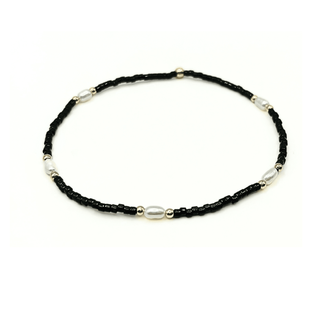 Game Day Gold-Filled &amp; Natural Rice Pearls Waterproof Bracelets