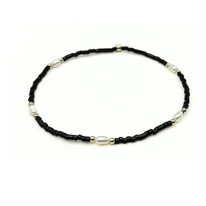 Game Day Gold-Filled &amp; Natural Rice Pearls Waterproof Bracelets