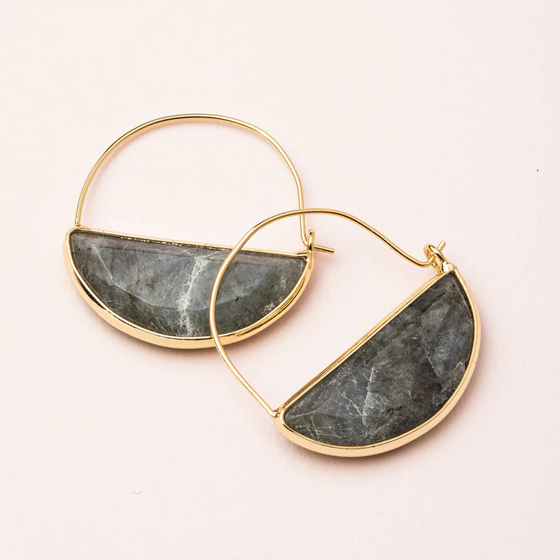 Scout Curated Wears - Stone Prism Hoop - Labradorite/Gold