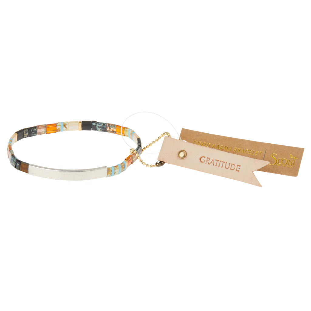 Scout - Good Karma Miyuki Bracelet | Gratitude - Earth/Sky/Silver