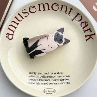 Playful Cat Hair Clip, Animal Acetate Hair Claw