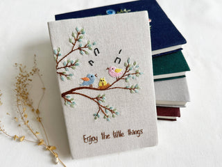 Handmade Journal with Cute Embroidery & Inspirational Quote, Collection Rory ✅