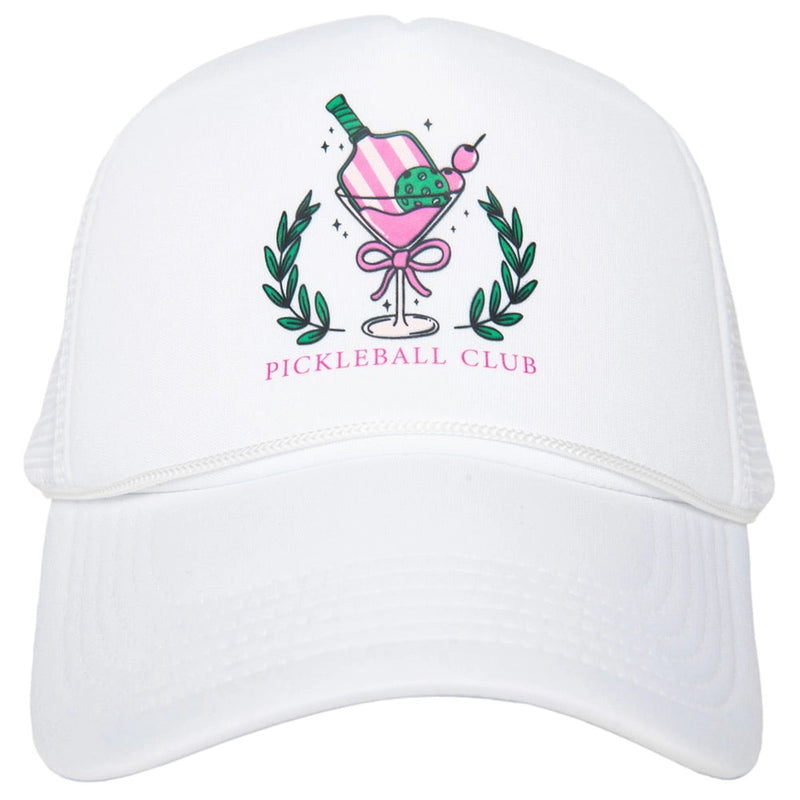 Pickleball Social Club Martini Foam Trucker Cap - White