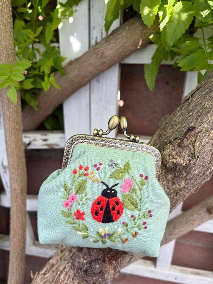 Ladybug Embroidered Coin Purse