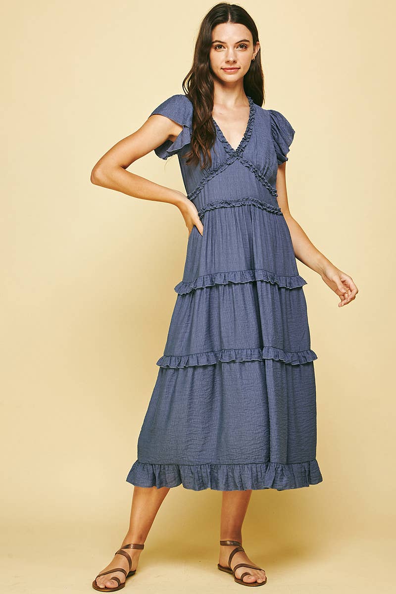 Midnight Tide Midi Dress