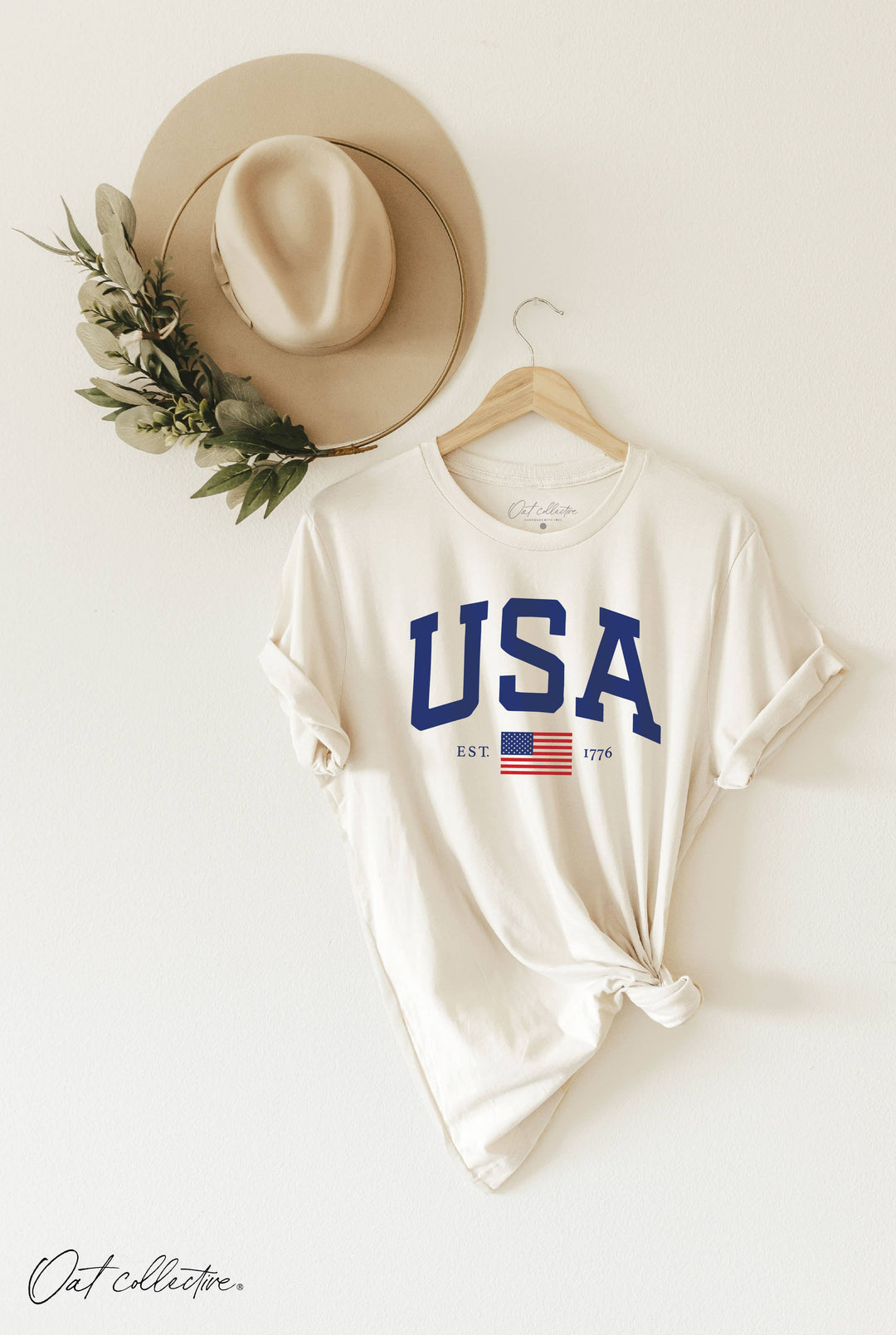 USA EST.1776 Graphic T-shirt Vintage White