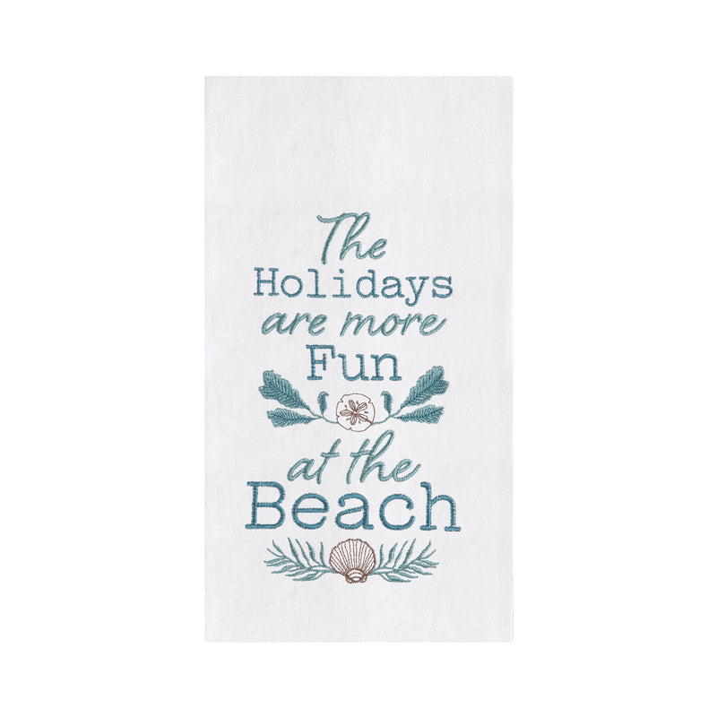 Christmas More Fun At The Beach Coastal Kitchen Towel