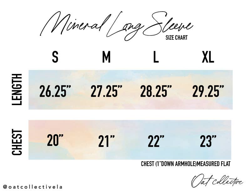 MERRY  Mineral Washed Long Sleeve Graphic Cream