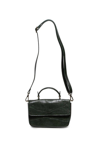 Wilma Faux Croc Mini Flap Top Handle Crossbody
