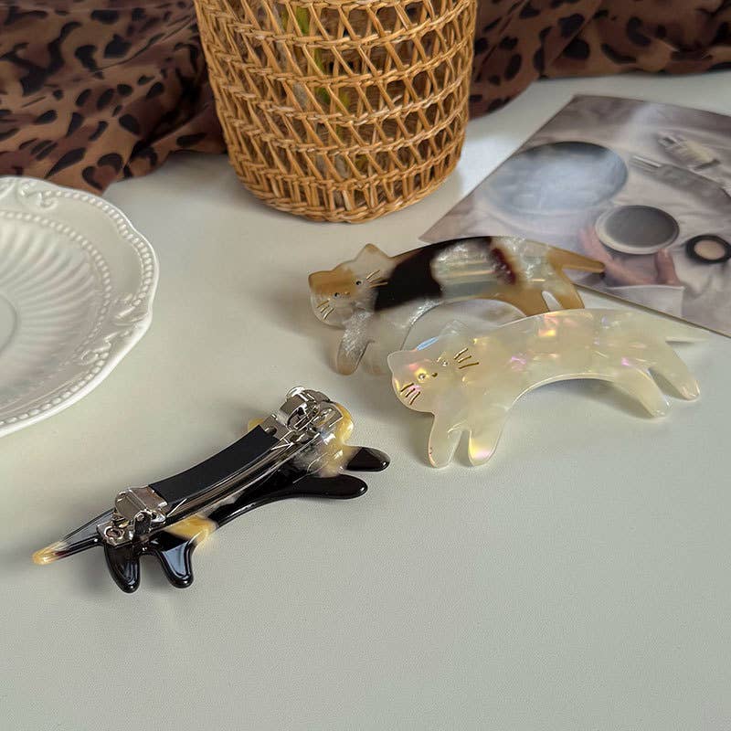 Playful Cat Hair Clips, Animal - Inspired Acetate Hair Claw