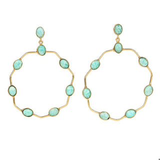 Elyssa Bass Designs Amazonite large open statement hoops