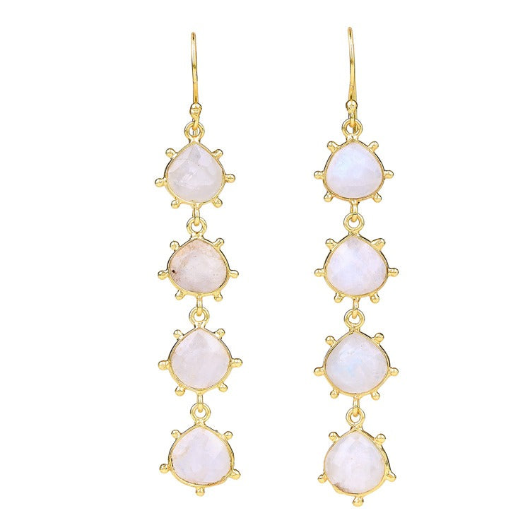 Elyssa Bass Designs Moonstone four drops with gold spikes