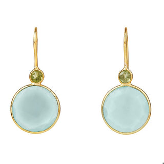 Elyssa Bass Designs Chalcedony & Peridot double round earrings