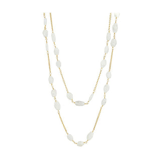 Elyssa Bass Designs Moonstone ovals with gold chain necklace, 36"